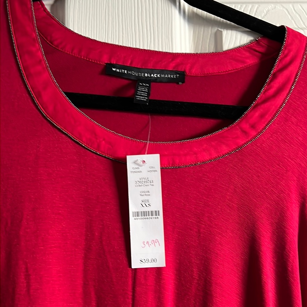 WHBM White House Black market Red Top XXS. NWT